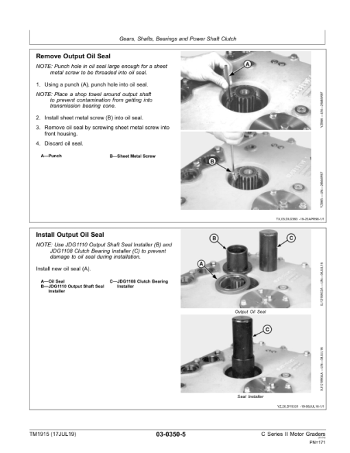 John Deere C Series II Motor Graders Repair Technical Manual - (TM1915) - Image 2