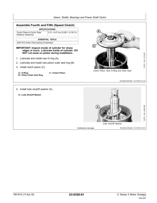 John Deere C Series II Motor Graders Repair Technical Manual - (TM1915) - Image 3