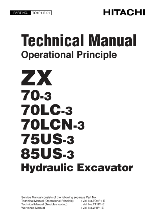 Hitachi ZX70-3, ZX70LC-3, ZX70LCN-3, ZX75US-3, ZX85US-3 Excavator Repair Manual - Image 3