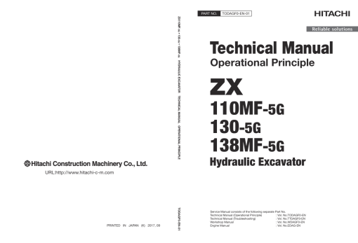 Hitachi ZX110MF-5G, ZX130-5G, ZX138MF-5G Excavator Service Repair Manual - Image 2