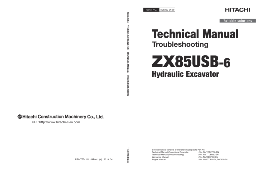 Hitachi ZX85USB-6 Excavator Service Repair Manual - Image 5