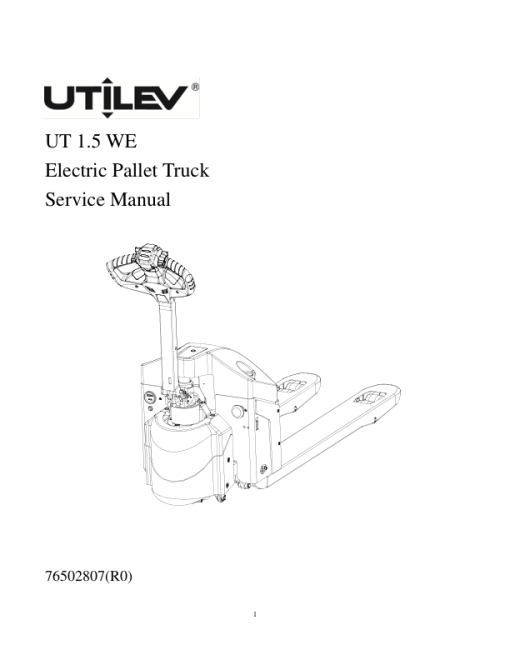 Utilev UT 1.5 WE Pallet Truck A378 Series Repair Manual