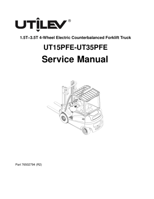 Utilev UT15-25PFE Forklift A374 Series Repair Manual