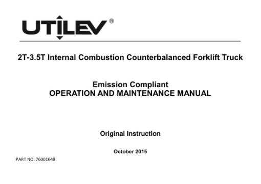 Utilev UT20-32C Forklift A273 Series Repair Manual