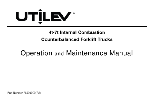 Utilev UT50-70P Forklift A413 Series Repair Manual