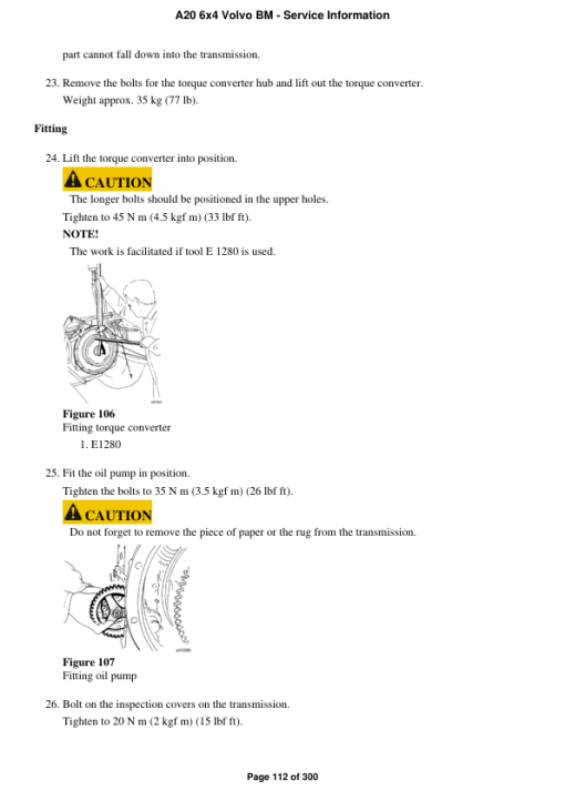 Volvo A20 6x4 BM Articulated Dump Truck Repair Service Manual - Image 2