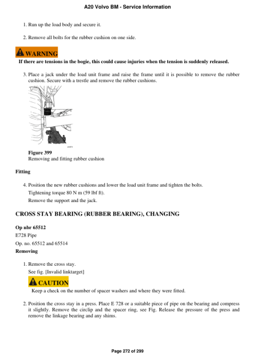 Volvo A20 BM Articulated Dump Truck Repair Service Manual - Image 4