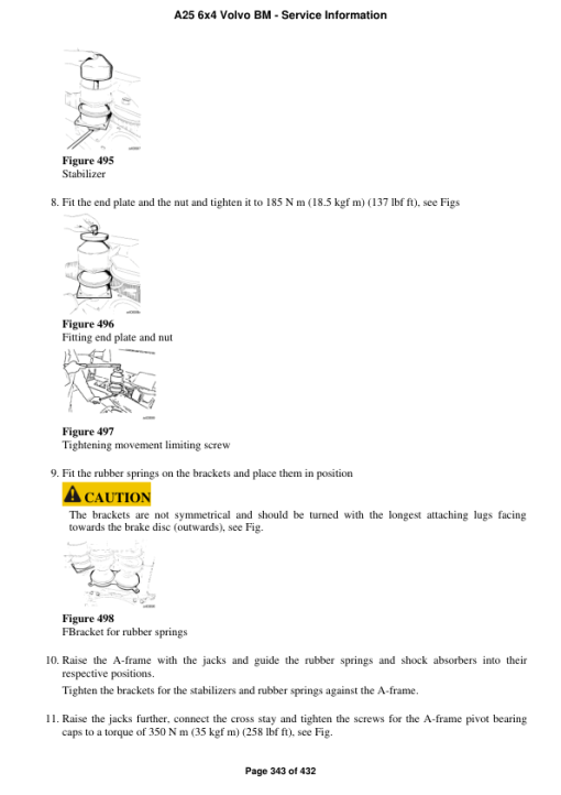 Volvo A25 6x4 BM Articulated Dump Truck Repair Service Manual - Image 5