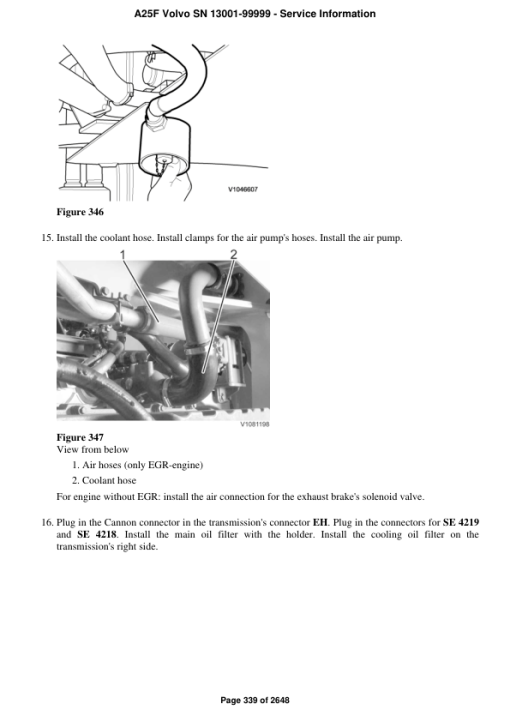 Volvo A25F Articulated Dump Truck Repair Service Manual (SN 13001-99999) - Image 5