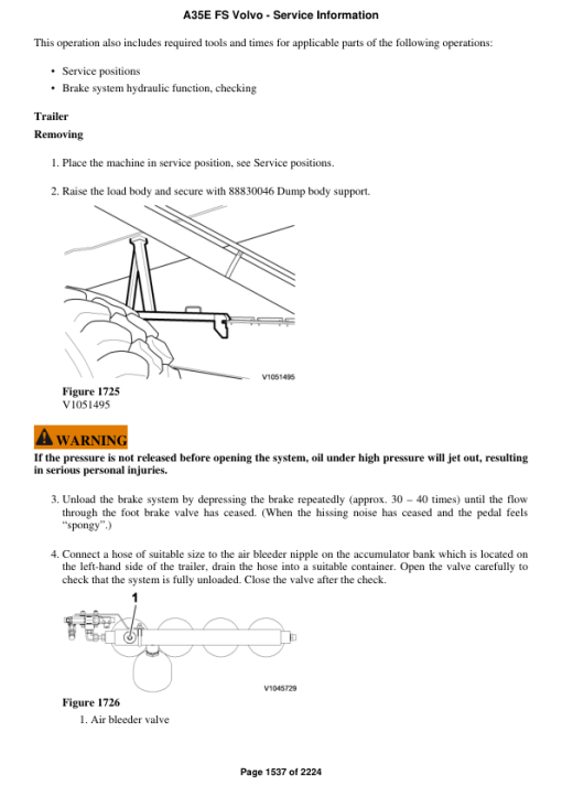 Volvo A35E FS Articulated Dump Truck Repair Service Manual - Image 3