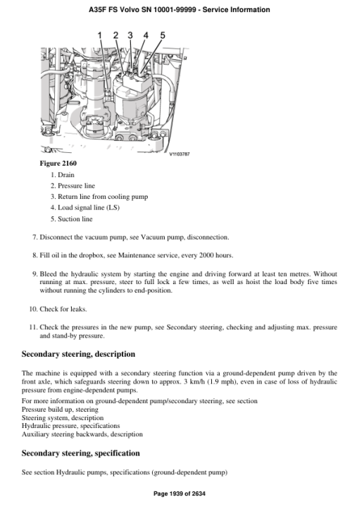 Volvo A35F FS Articulated Dump Truck Repair Service Manual (SN 10001-99999) - Image 3