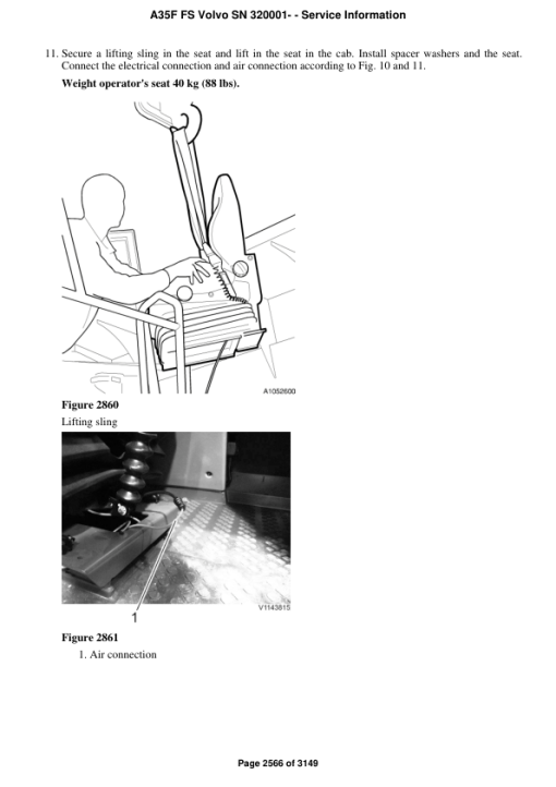 Volvo A35F FS Articulated Dump Truck Repair Service Manual (SN after 320001 -) - Image 2