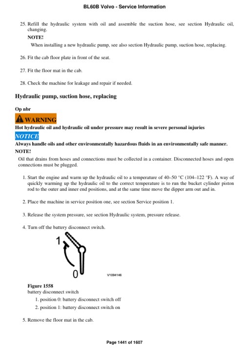 Volvo BL60B Backhoe Loader Repair Service Manual - Image 4