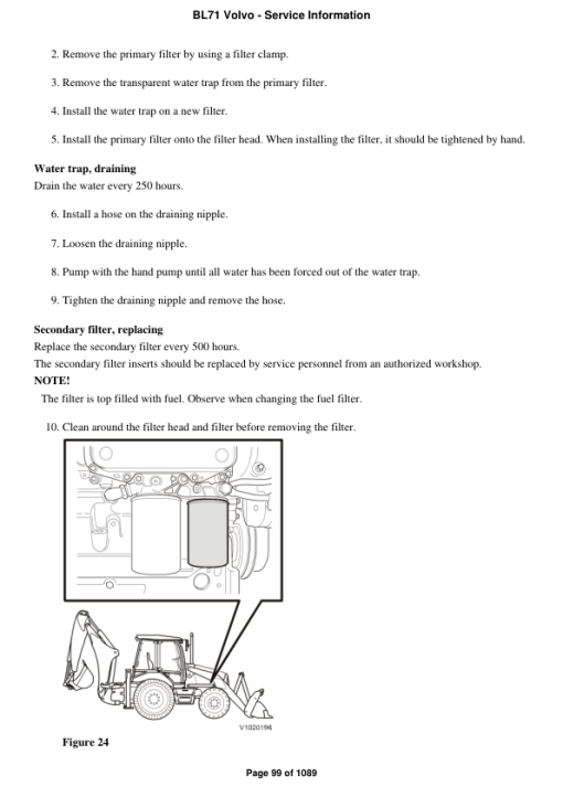 Volvo BL71 Backhoe Loader Repair Service Manual - Image 5