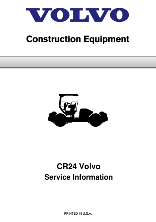 Volvo CR24 Asphalt Compactors Repair Service Manual