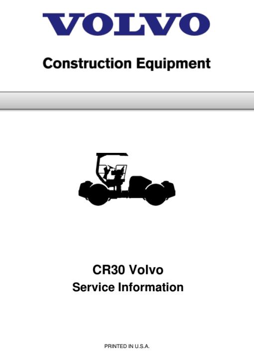 Volvo CR30 Asphalt Compactors Repair Service Manual