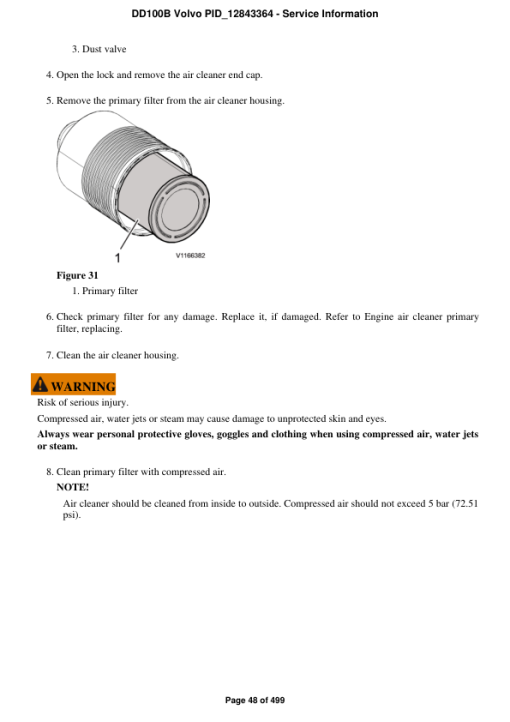 Volvo DD100B Asphalt Compactors Repair Service Manual - Image 5