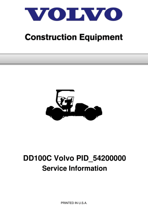 Volvo DD100C Asphalt Compactors Repair Service Manual