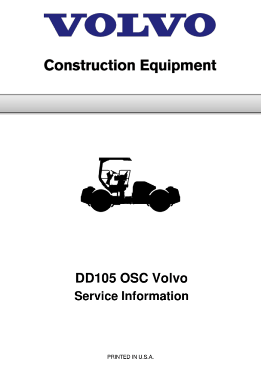 Volvo DD105 OSC Asphalt Compactors Repair Service Manual