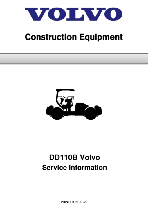 Volvo DD110B Asphalt Compactors Repair Service Manual