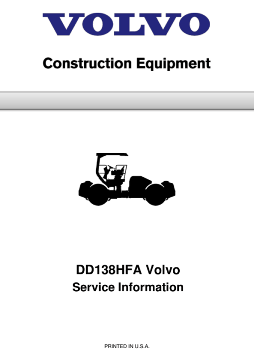 Volvo DD138HFA Asphalt Compactors Repair Service Manual