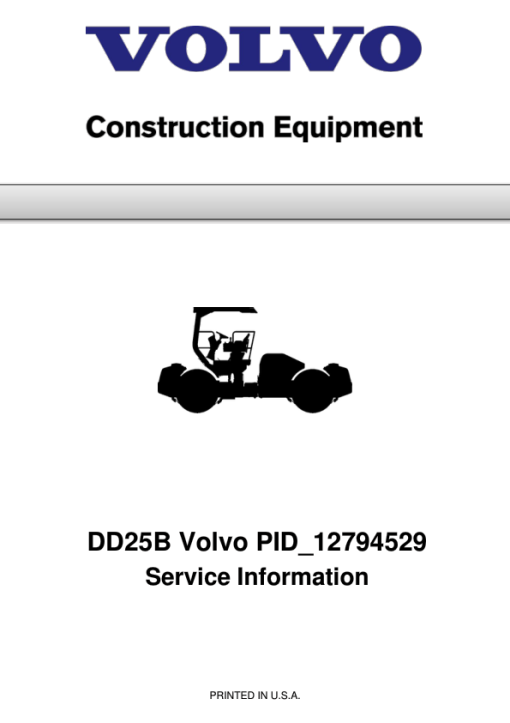 Volvo DD25B Asphalt Compactors Repair Service Manual