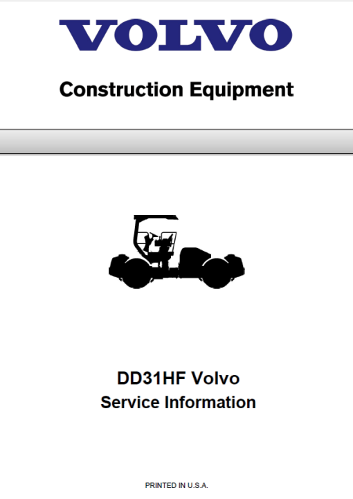 Volvo DD31HF Asphalt Compactors Repair Service Manual