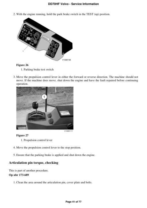 Volvo DD70HF Asphalt Compactors Repair Service Manual - Image 3