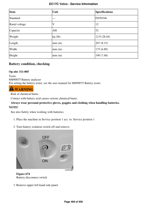 Volvo EC17C Compact Excavator Repair Service Manual - Image 2