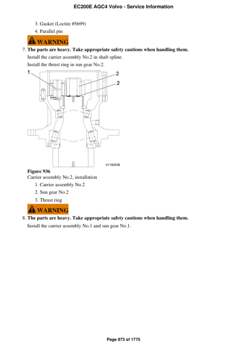 Volvo EC200E AGC4 Excavator Repair Service Manual - Image 5