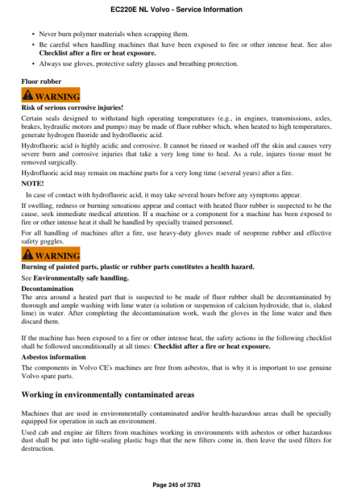 Volvo EC220E NL Excavator Repair Service Manual - Image 2