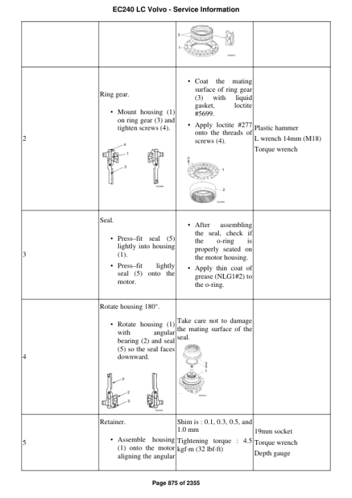 Volvo EC240 LC Excavator Repair Service Manual - Image 5