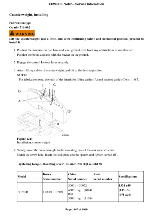 Volvo EC240C L Excavator Repair Service Manual - Image 2