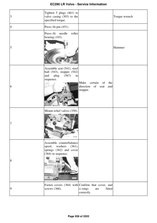 Volvo EC290 LR Excavator Repair Service Manual - Image 4