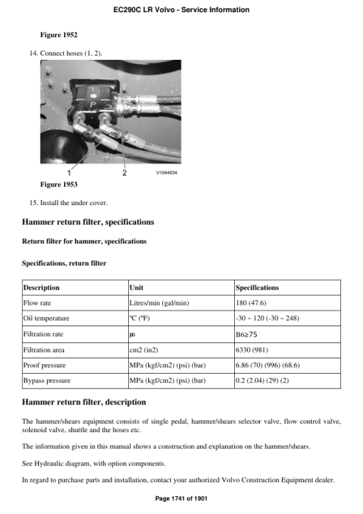 Volvo EC290C LR Excavator Repair Service Manual - Image 4