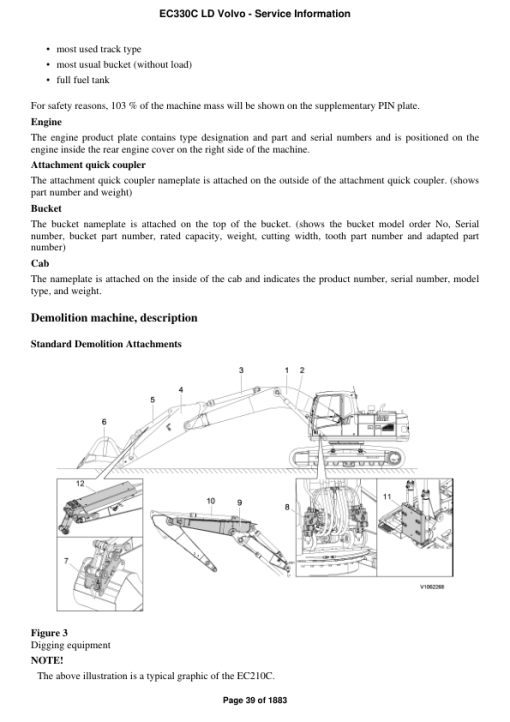 Volvo EC330C LD Excavator Repair Service Manual - Image 4