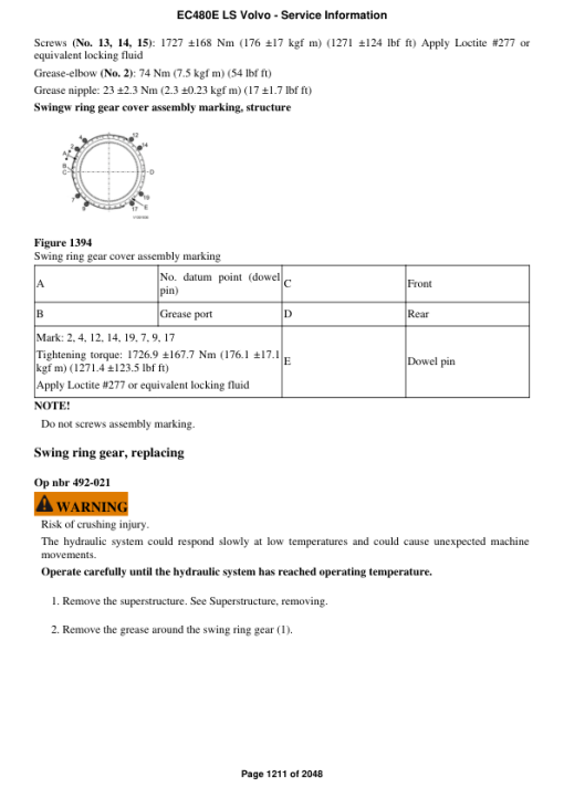 Volvo EC480E LS Excavator Repair Service Manual - Image 2