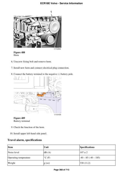 Volvo ECR18E Compact Excavator Repair Service Manual - Image 4