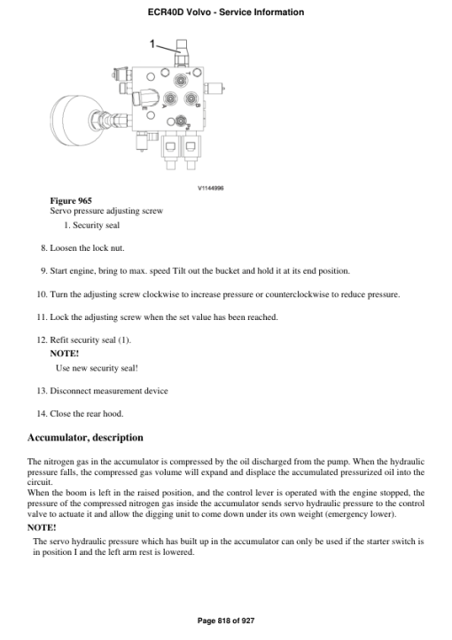 Volvo ECR40D Compact Excavator Repair Service Manual - Image 5