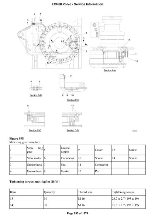 Volvo ECR88 Compact Excavator Repair Service Manual - Image 5