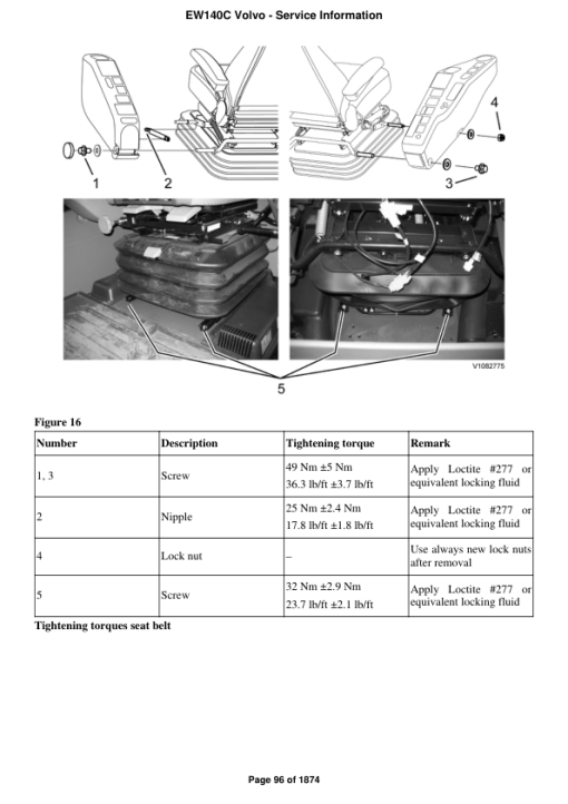 Volvo EW140C Excavator Repair Service Manual - Image 5