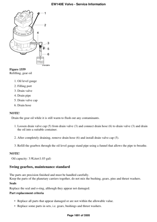 Volvo EW140E Excavator Repair Service Manual - Image 2