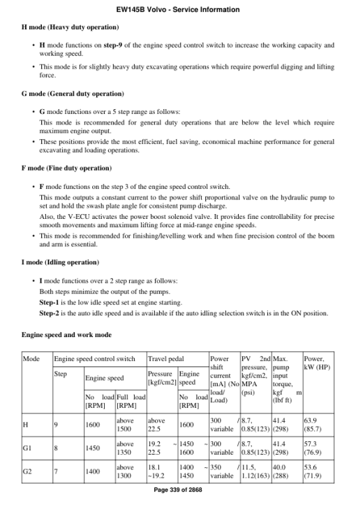 Volvo EW145B Excavator Repair Service Manual - Image 5