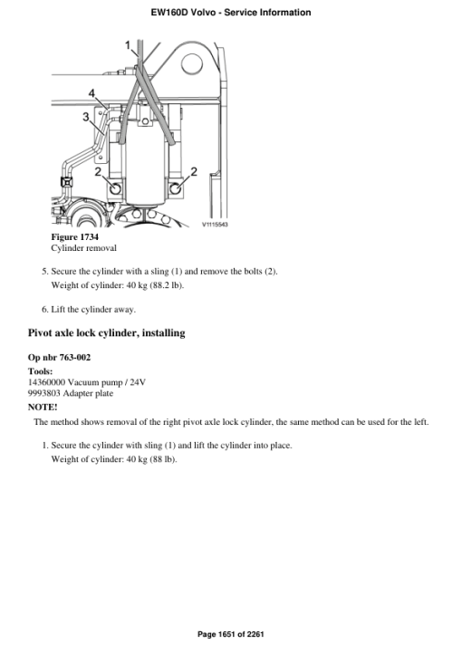 Volvo EW160D Excavator Repair Service Manual - Image 3