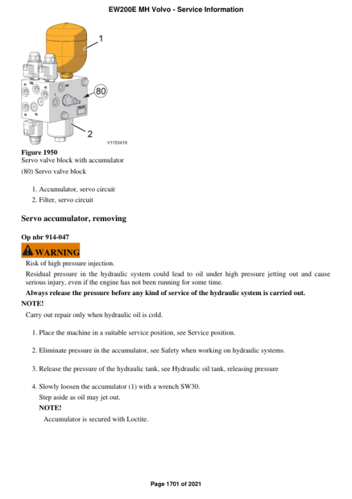 Volvo EW200E MH Excavator Repair Service Manual - Image 4