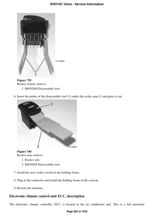 Volvo EW210C Excavator Repair Service Manual - Image 5