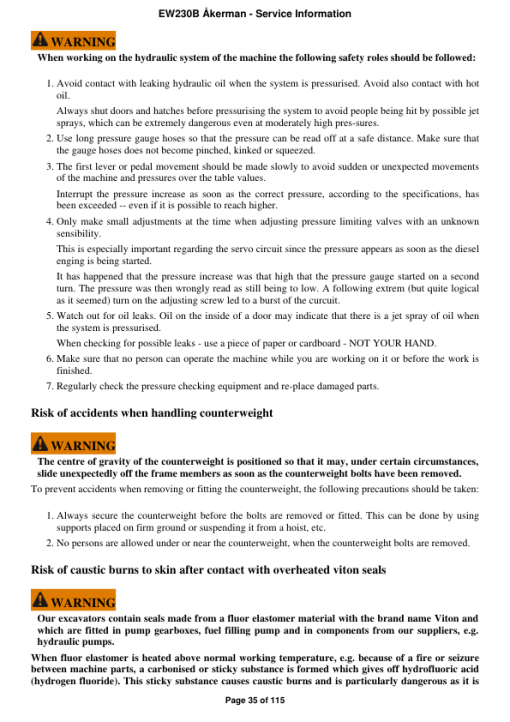 Volvo EW230B Åkerman Excavator Repair Service Manual - Image 2