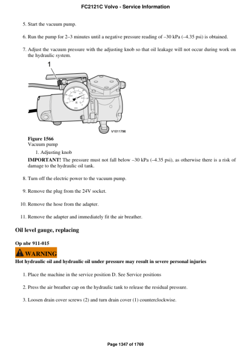 Volvo FC2121C Excavator Repair Service Manual - Image 3