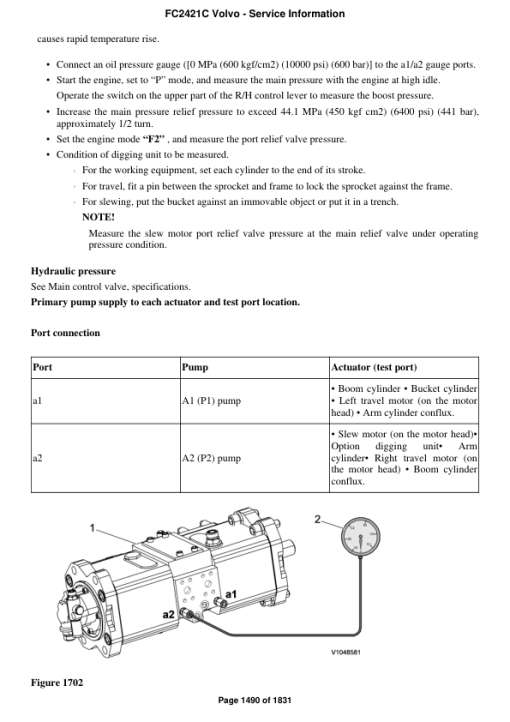 Volvo FC2421C Excavator Repair Service Manual - Image 3