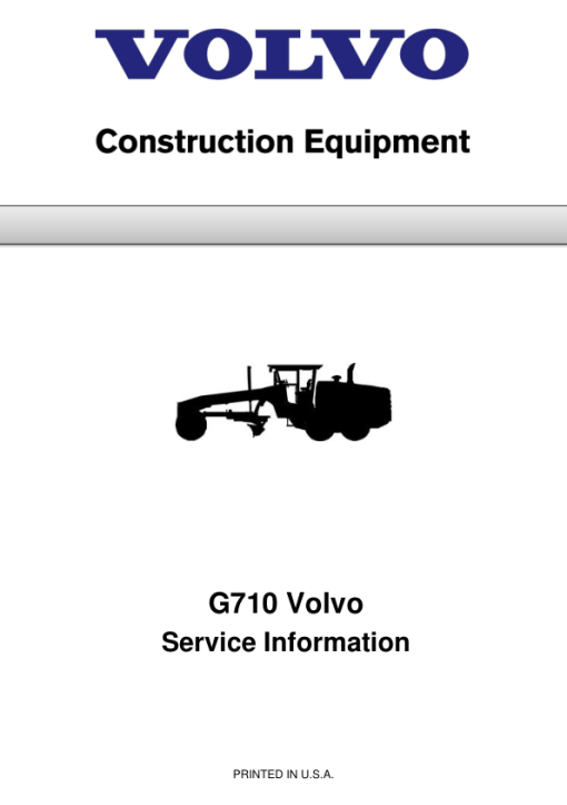 Volvo G710 Motor Grader Repair Service Manual